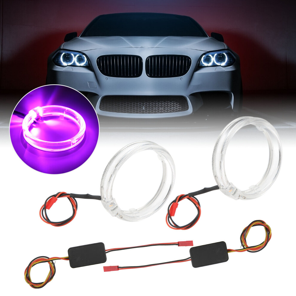 2Pcs Car Led Halo Rings 80Mm 9-36V Angel Eyes Headlights Purple 9431375466435