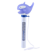 Cartoon Dolphin Designed Temperature Gauge, Shatterproof PVC Pool Thermometer with Light Screen for Easy Readout for Swimming Spa Hot Tub Pond