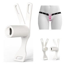 Inverted Chastity Lock Flat Chastity Cage Penis Clip Cage Lightweight Cock Cage White Large Black Anti Fall Belt
