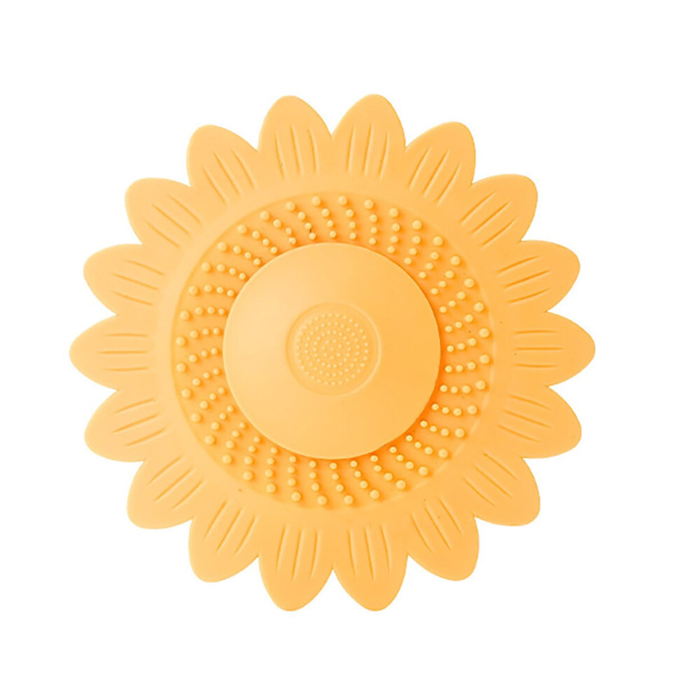 Shower Drain Hair Catcher Silicone Stopper With Strong Suction For Bathtub And Sink Yellow 9199774559454
