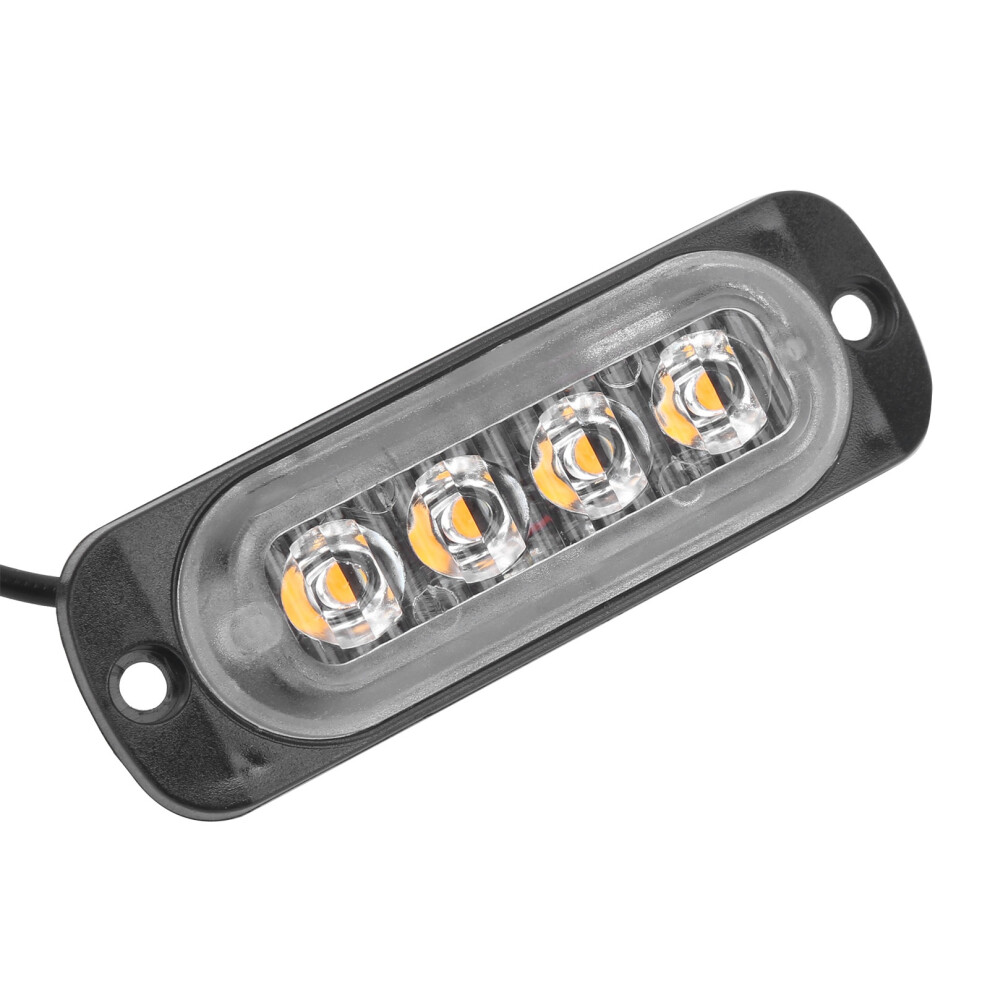 12V 4Led Side Warning Lamp High Brightness Waterproof Ipx-4 For Cars Yellow 9441379177466