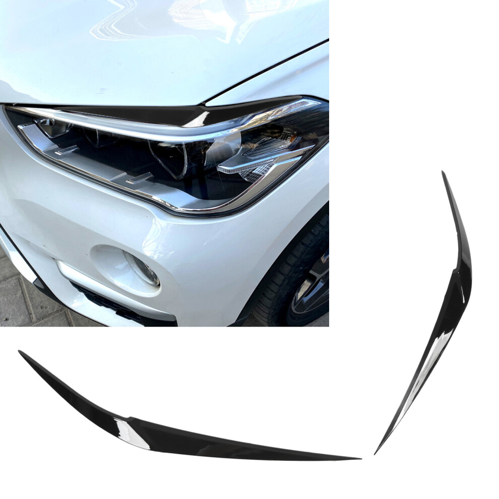 Car Headlight Eyebrow Trim For X1 F48 2015+ Glossy Replacement Black 9361375471033