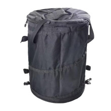 Foldable Camping Trash Can with Zippered Lid for Outdoor Events, Travel and Yard Waste
