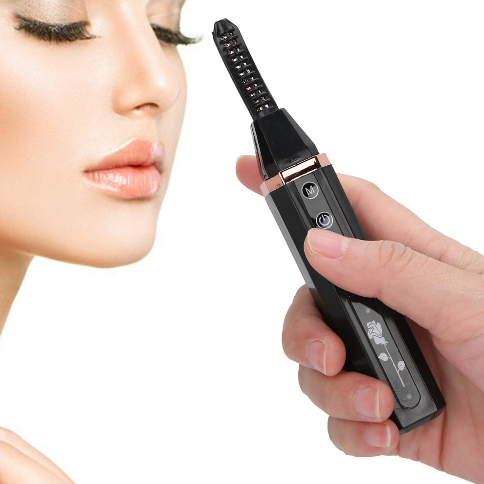 Black Portable Usb Rechargeable Electric Eyelash Curler 70C