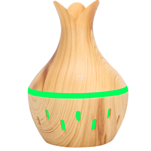 300 ml Mini Desktop Aroma-Diffusor, helles Holzmaserung, USB betrieben