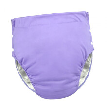 Adult Cloth Diaper with Washable Nappy Cover, Breathable Quick-Dry Lining for Elderly Men, Violet Color