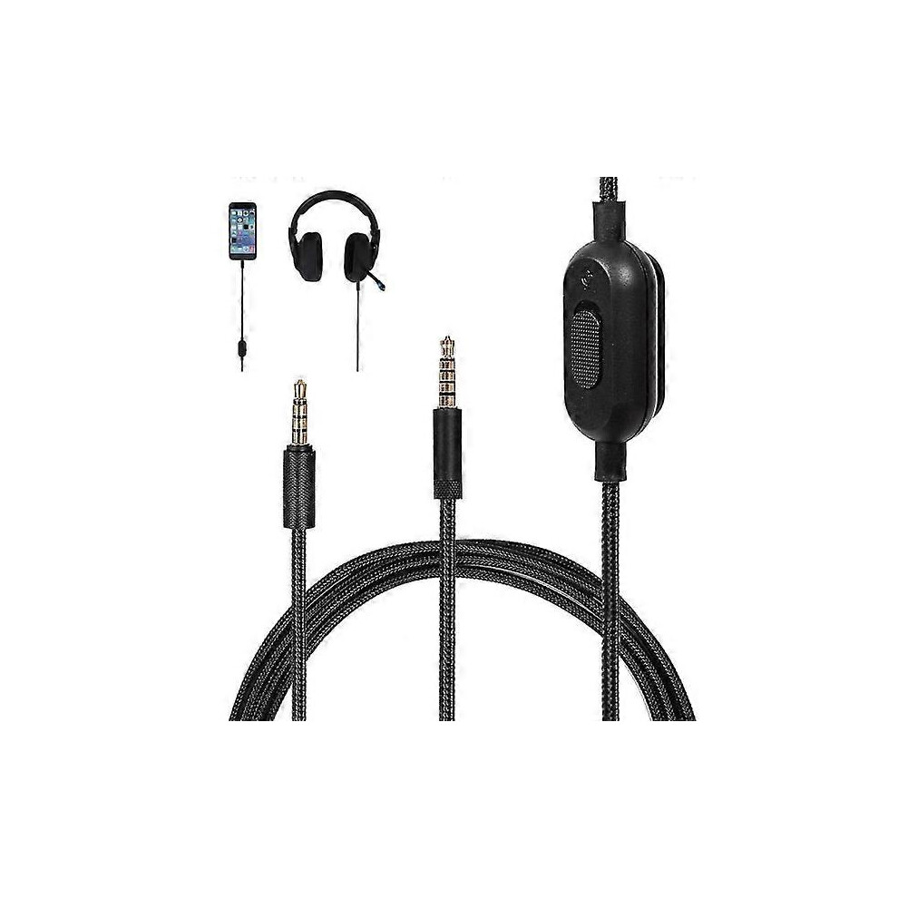 Audio Cable Compatible With Logitech G233/G433/Gpro/Gpro X 2 Meters With Volume Control And Mute Switch 6901508067776