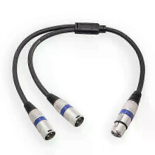 XLR 3Pin Y-Type 1 to 2 Audio Cable 2055YMMF-05 All Copper Double Shielded Compatible with Mixer Amplifier Equipment Blue