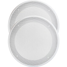 Auto-luidsprekerbekledingen, 2-stuks 6,5 inch (20x20cm wit), gekoeld gewalste staal ABS-materiaal stofbestendig en duurzaam