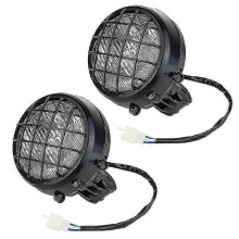 Headlight Assembly, 2-piece Set with Lens Bulb Grille, Fit for Banshee 1987-2006 Black