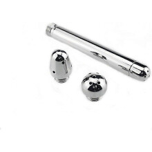 Irrigatore proctologico portatile con lunghezza del tubo di 130 mm e 3 teste in alluminio con glande rette e tondi