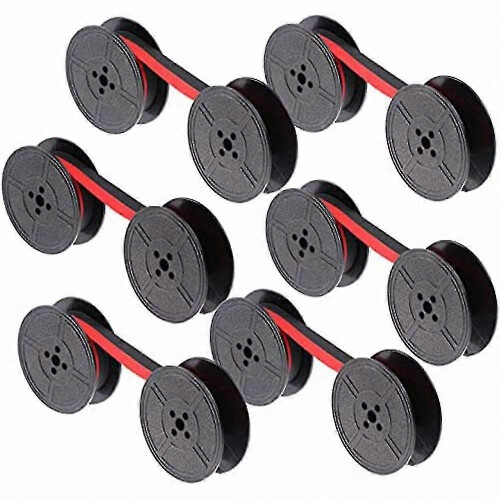 Typewriter Ribbon 6-Pack Red and Black Dual Ink Pre-Inked Compatible with Multiple Models