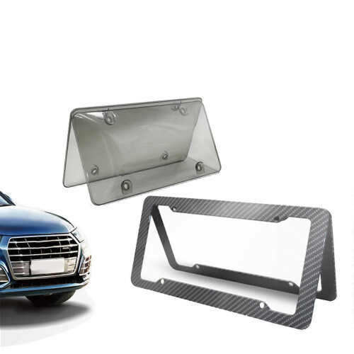 Quadro de placa de licença dianteira e traseira do carro, tipo B, quadro de proteção de fibra de carbono 12x6 polegadas universal 1