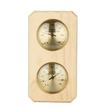 Sauna Thermometer Hygrometer 135x255mm Fins Hout Wandmontage Dual Display Temperatuur- en Vochtigheidsmeter