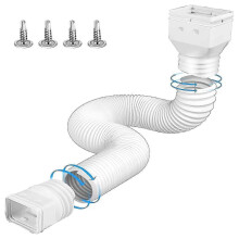 Regenrinnenafvoer verlenger, 1,5m uitrekbaar (wit), PE-materiaal compatibel met 2x3/3x4 inch