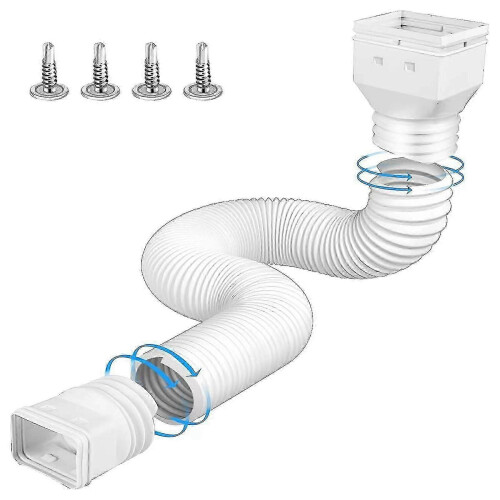 Extensor de Canaletas de Rega, Retrátil de 1,5m (Branco), Material PE Compatível com 2x3/3x4 Polegadas