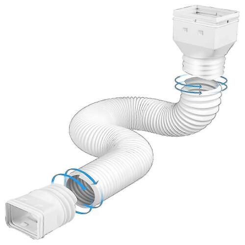 Extensor de Canaletas de Rega, Retrátil de 1,5m (Branco), Material PE Compatível com 2x3/3x4 Polegadas 1