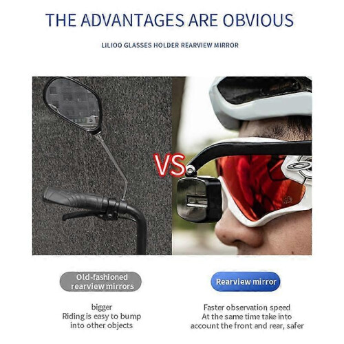 Bicycle Rear View Mirror, ABS Material, Suitable for Helmet Sunglasses Black 2