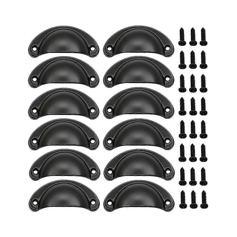 Cabinet Handles 12 Pieces Of Iron-Nickel Alloy 64Mm Hole Spacing Semicircular Shell Shaped Furniture Drawer Handles 6901508075993