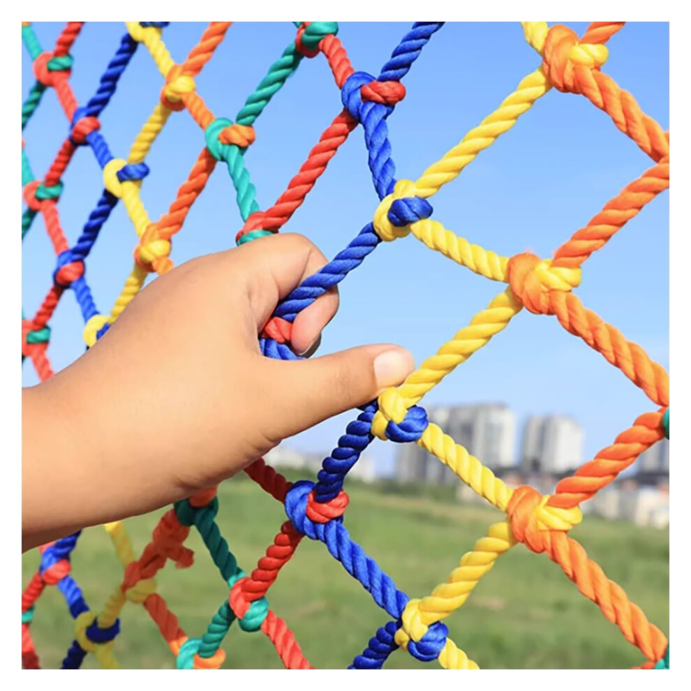 Protective Net Nylon Mesh, AntiFall Stair and Balcony Safety Net, Custom Length 6x1m, 6mm3cm Mesh, Multicolor
