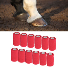 10cm Red Elastic Adhesive Bandage Wraps 12Pcs for Dogs Cats Horses