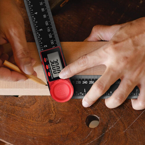 300mm Digital Protractor 2In1 Plastic Protractor Ruler Electronic Measuring Instrument Black 0300mm 1
