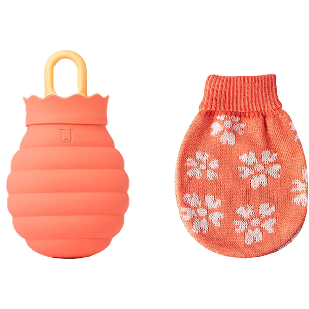 Pain Relief Hot Water Bottle, Targeted Warmth with Microwave Heating, Explosion-Proof Silicone Water Bag with Removable Cover, Hot and Cold Therapy f