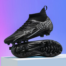 (Black FG, 36) New Men Soccer Shoes Cleats Outdoor Match Training Sport Football Boots