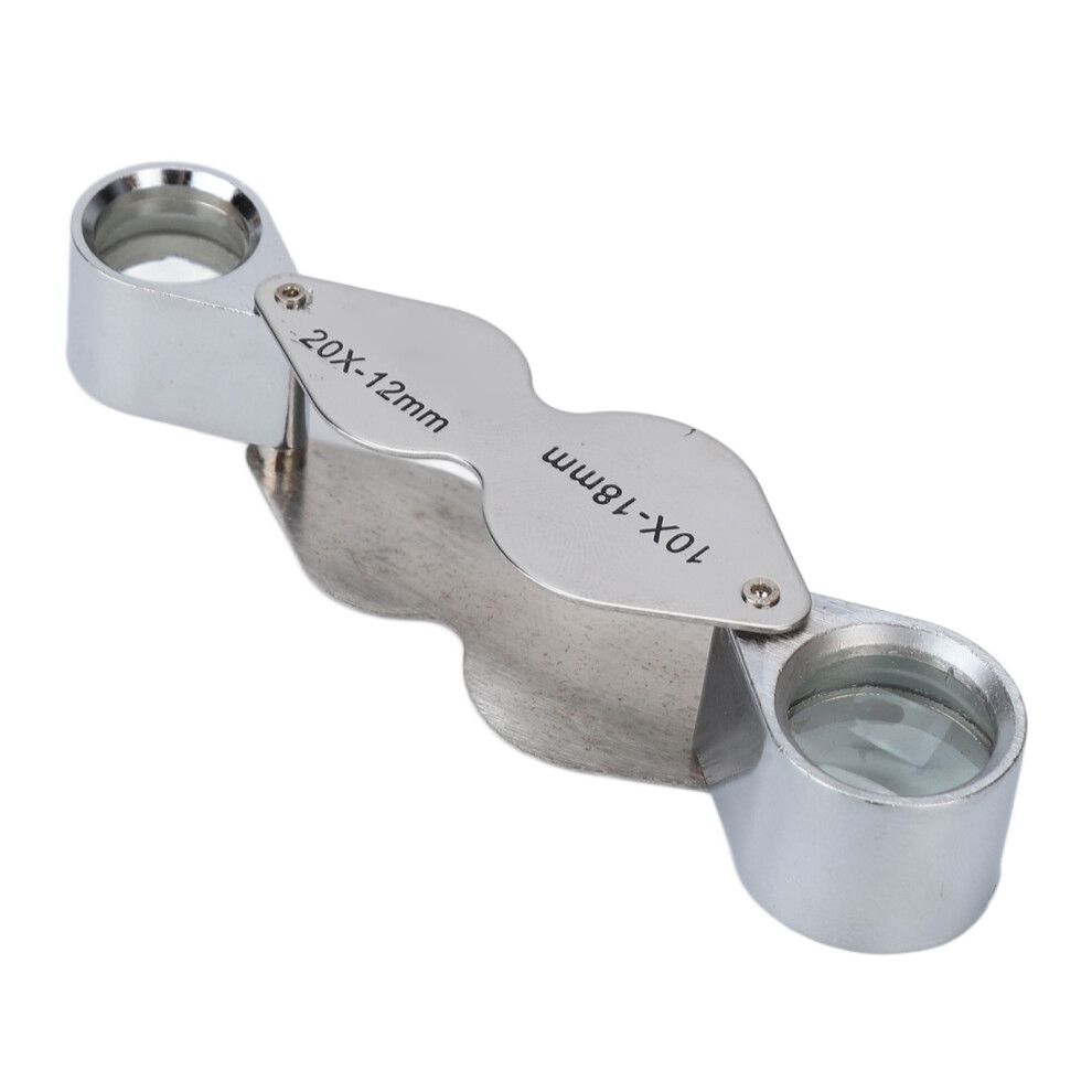 10X 20X Foldable Jewelers Loupe Dual Lens Magnifier for Tattoo & Jewelry Inspection