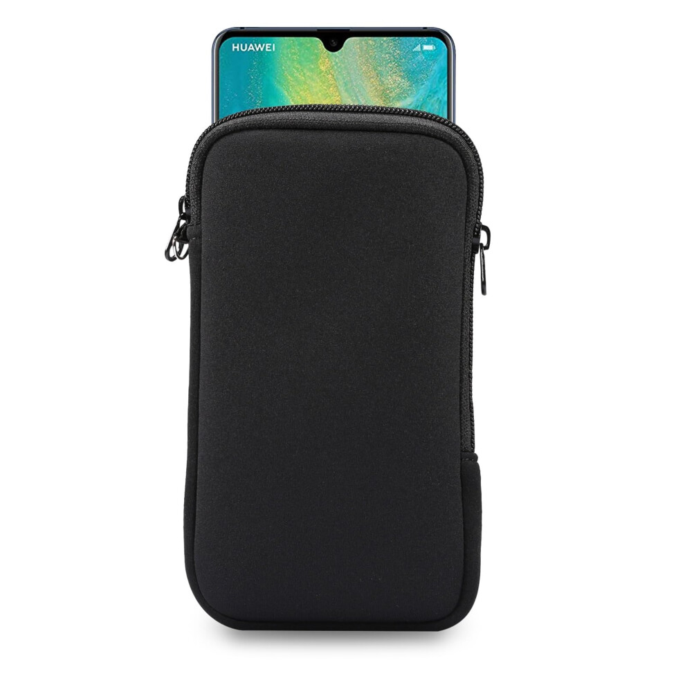 7.2 Inch Neoprene Phone Sleeve Universal Pouch With Zipper For Xperia And Galaxy S Ultra Series Black 9347817582369