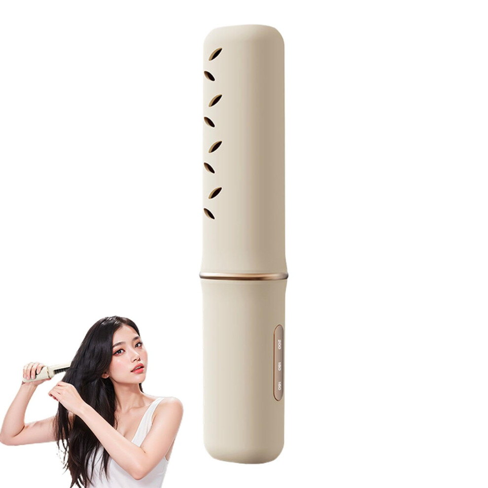 Cordless Hair Straightener Brush with Negative Ion Care, Rechargeable Hot Comb for Travel