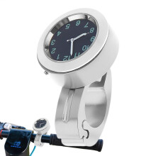 Handlebar Watch Mount Metal Motorcycle Watch Clock, Shockproof Timekeeping, Compact For Outdoor Cycling, Silver