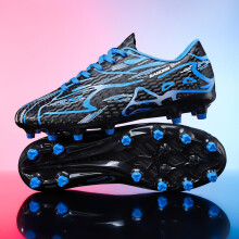 (TianBlue-FG, 36) New Men Soccer Shoes Sport Training Football Boots Soft Ultralight Breathable Professional Sneakers