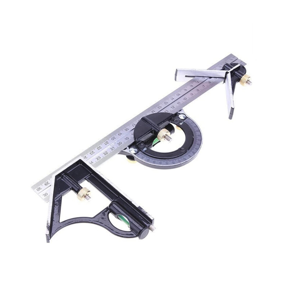 3 In 1 300Mm Adjustable Measuring Ruler Multi Function Woodworking Tools Combination Square Angle Finder Protractor 9187378402382