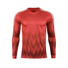 (Red Shirt, 2XS Height 130-140CM) Men Kid Soccer Shirt Goalkeeper Uniform Long Sleeve Football Training Soccer Jersey Pant Soccer Short