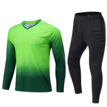(Blank Green 1 Set, XL Height 170-175CM) Men Football Goalkeeper's Uniform , Athletes Soccer Goalie Shirt
