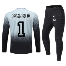 (Custom White 1 Set, 2XS Height 130-140CM) Men Football Goalkeeper's Uniform , Athletes Soccer Goalie Shirt