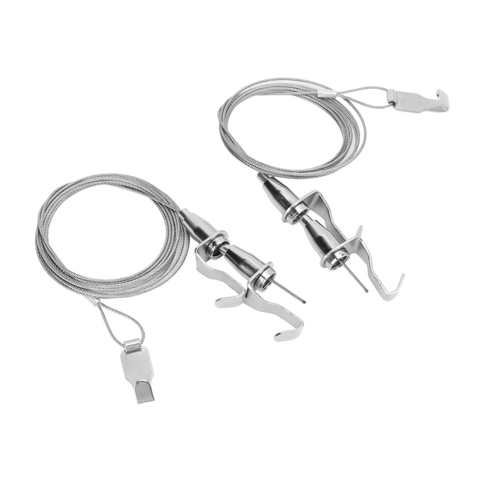 2Pcs Wall Hanging Wires With Hooks Adjustable 2M 33Lbs Load For Art Exhibits 9411375487371