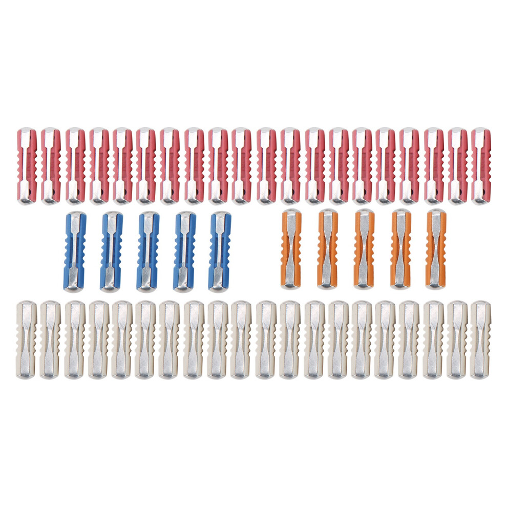 High Quality 50Pcs European Torpedo Fuse Set: 5A 8A 16A 25A White 4641379190488