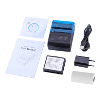 58mm Bluetooth Thermal Receipt Printer with USB, Wireless Printing for Home and Business Blue
