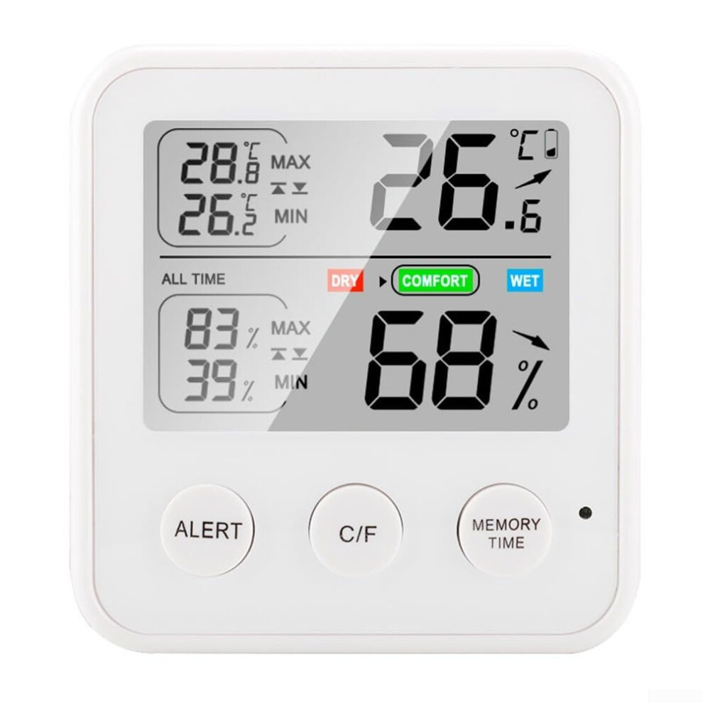 White Digital Hygrometer Indoor Thermometer With Realtime Climate Monitoring And Comfort Display Ts9909