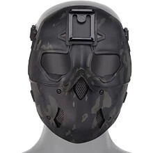 Airsoft Paintball Front Mask with Night Vision Adapter Base and Goggles Tactical Wild Mask for Halloween Role Play BCP 18.5 cm x 23.5 cm