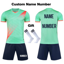 (Green Print Price, S Height 150-160CM) Boys Football Jersey Tracksuit Child Soccer Sports Uniforms Kids Sportswear Football Suit