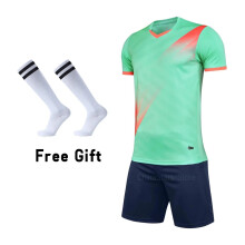 (Green Not Custom, M Heigh 160-165CM) Boys Football Jersey Tracksuit Child Soccer Sports Uniforms Kids Sportswear Football Suit