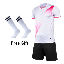 (White Red Not Custom, M Heigh 160-165CM) Boys Football Jersey Tracksuit Child Soccer Sports Uniforms Kids Sportswear Football Suit