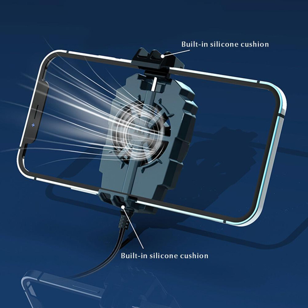 Rechargeable Phone Cooler Fan With Gamepad Bracket Radiator For Enhanced Gaming Black 9481379192083