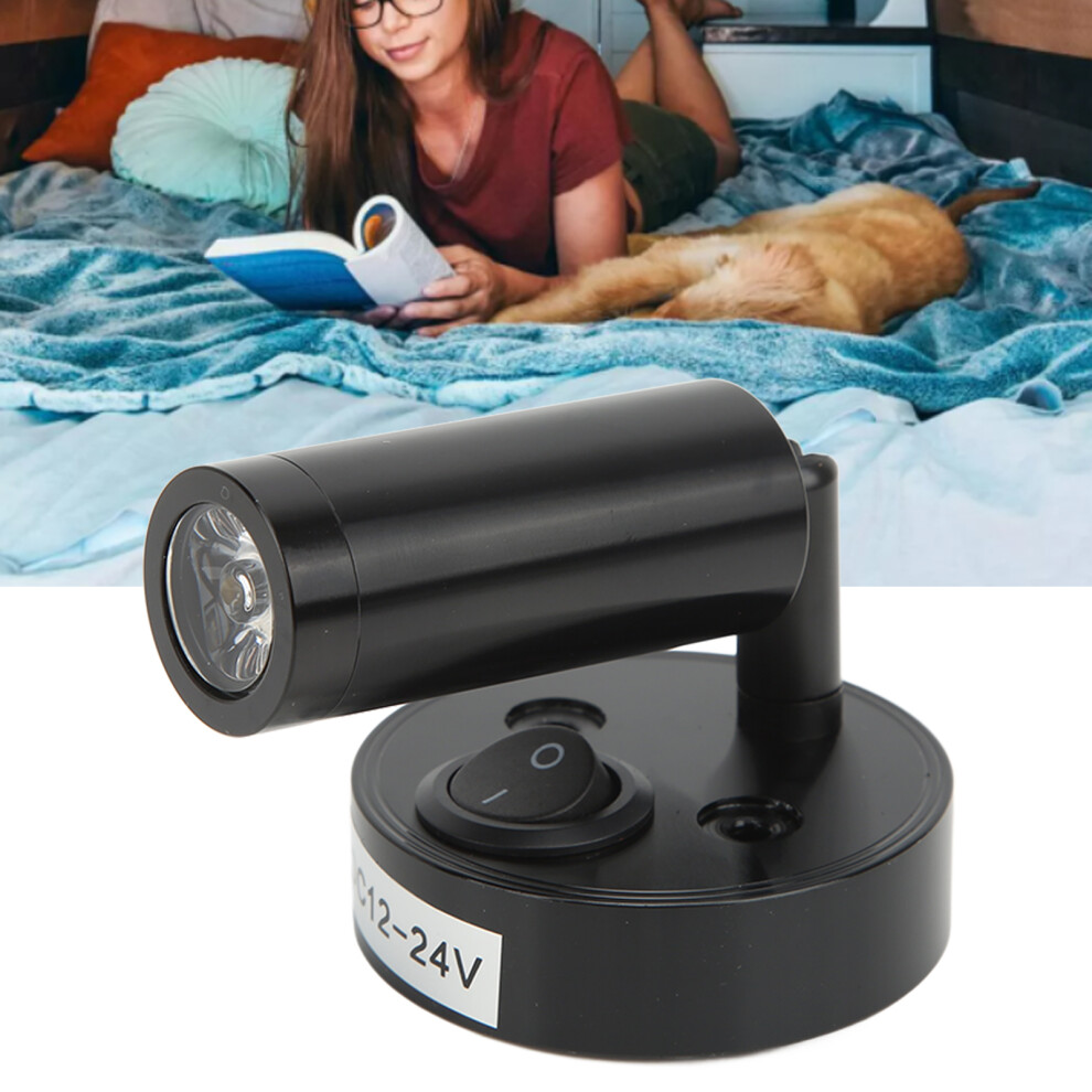 3W Led Bedside Reading For Rv Wall Mount Rotatable Spot Lamp Black/Light 3591375492059