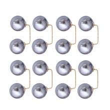 8Pcs Adjustable Jeans Waist Tighteners Artificial Pearls-Gray