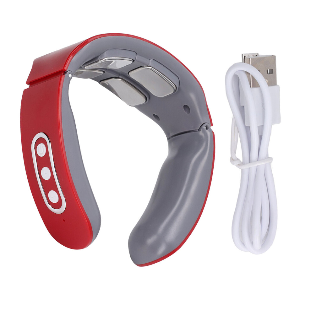 EMS Neck Acupoints Lymphvity Massager Device Electric Pulse Neck Massager For Pain Relief Wireless Deep Tissue Adjustable Intensity Heating Therapy U