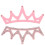 10PCS Pink Triangular Rhinestone Crown Cloth Applique 10x3.7cm 4